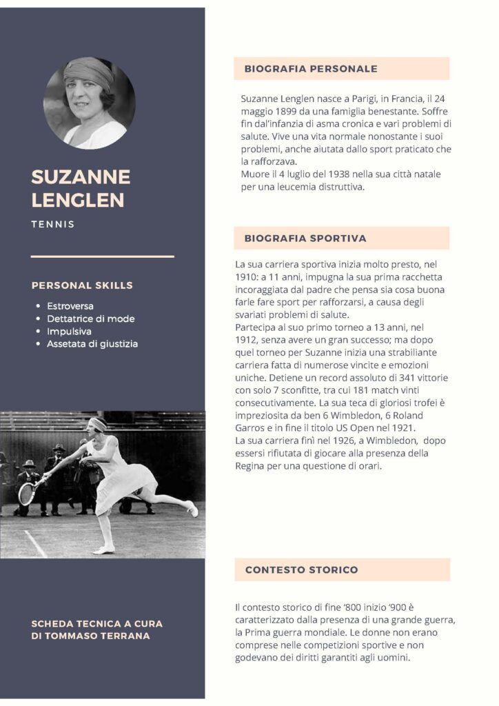 Suzanne Lenglen di Tommaso Terrana